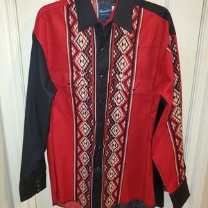 NWOT VINTAGE WRANGLER PEARL SNAP SOUTHWEST AZTEC